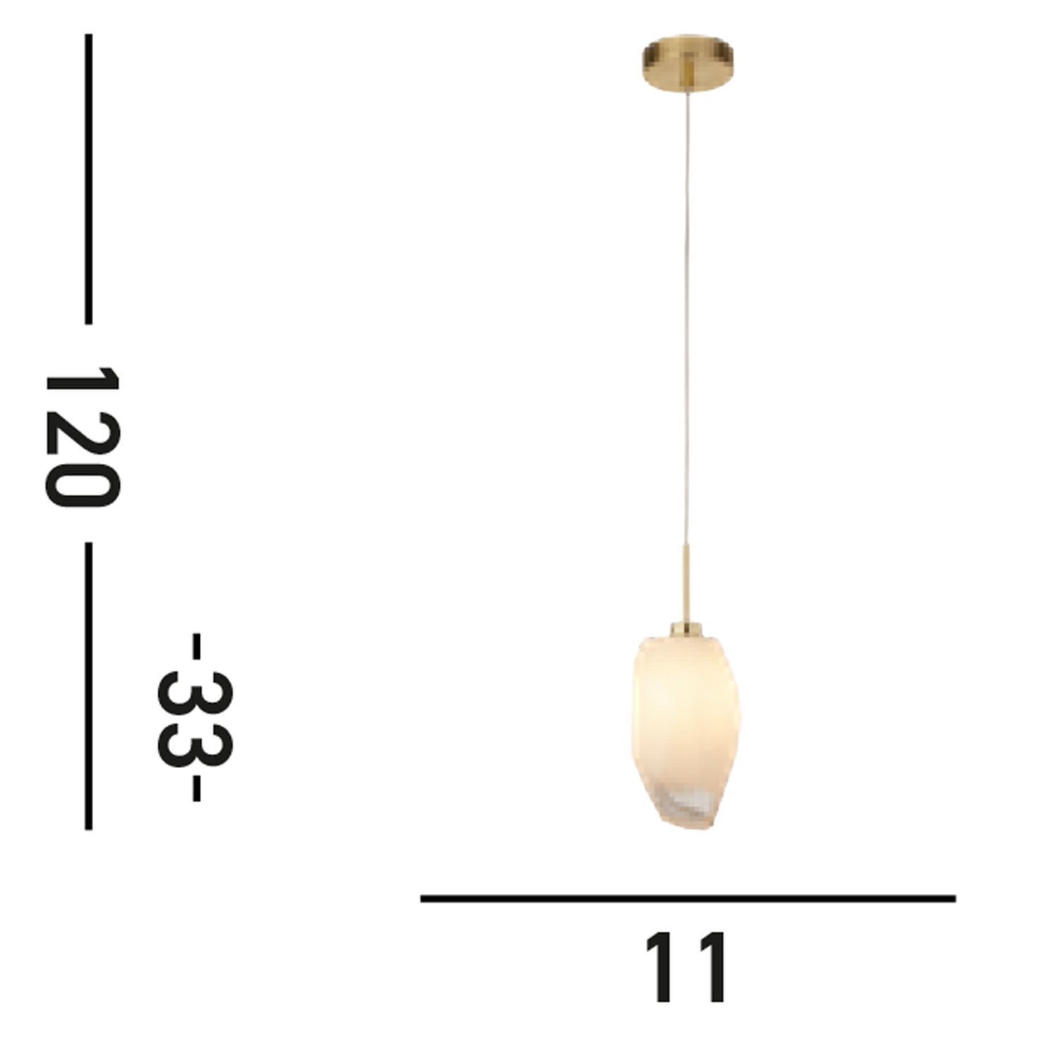 Dekorative Hängelampe Glas Metall G9 L:11 cm blendarm