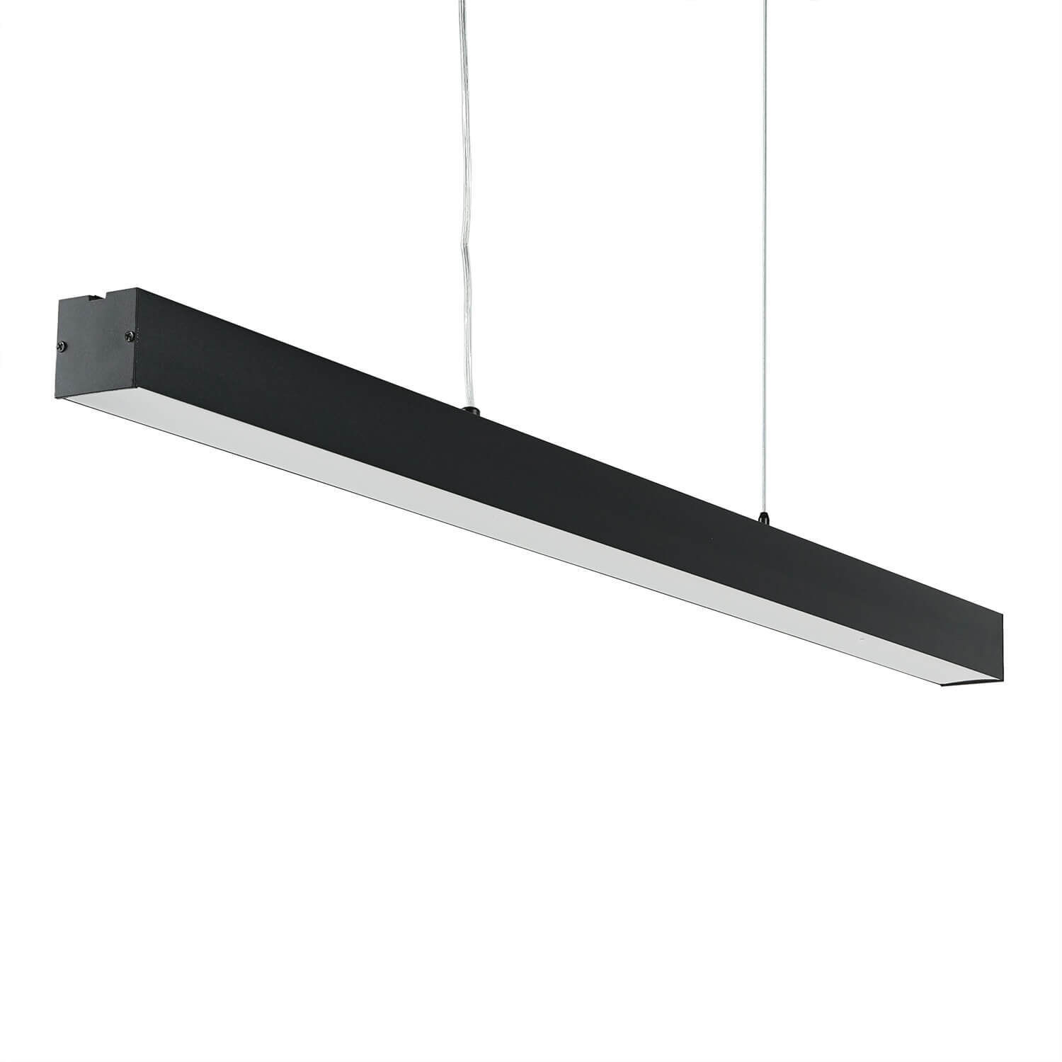 LED Hängelampe Schwarz Metall dimmbar L: 100 cm Modern lineare-hängelampe, schwarzer-streifen, industrielle-licht, pendel-deckenleuchte, LED-gerät