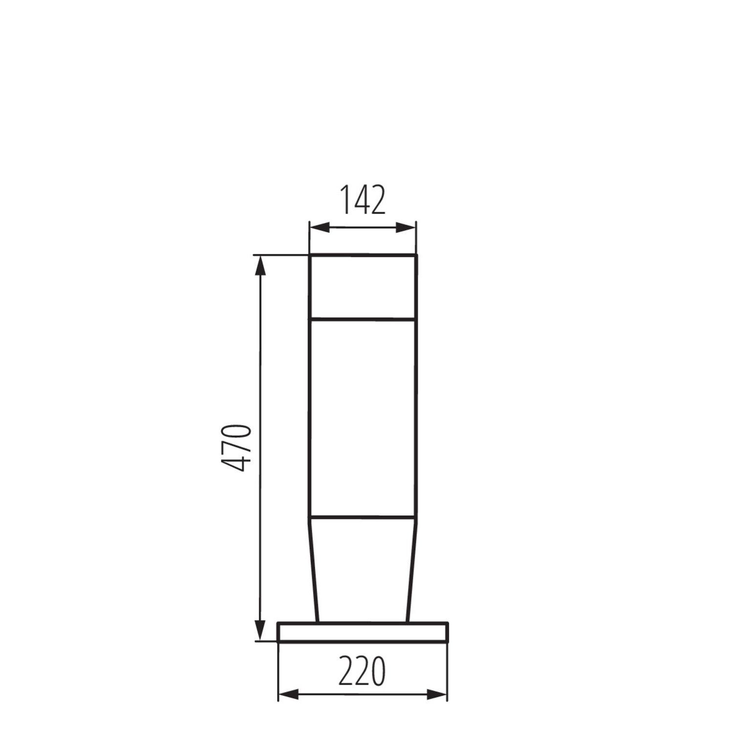 Sockelleuchte außen Garten 47 cm Grau Weiß blendarm