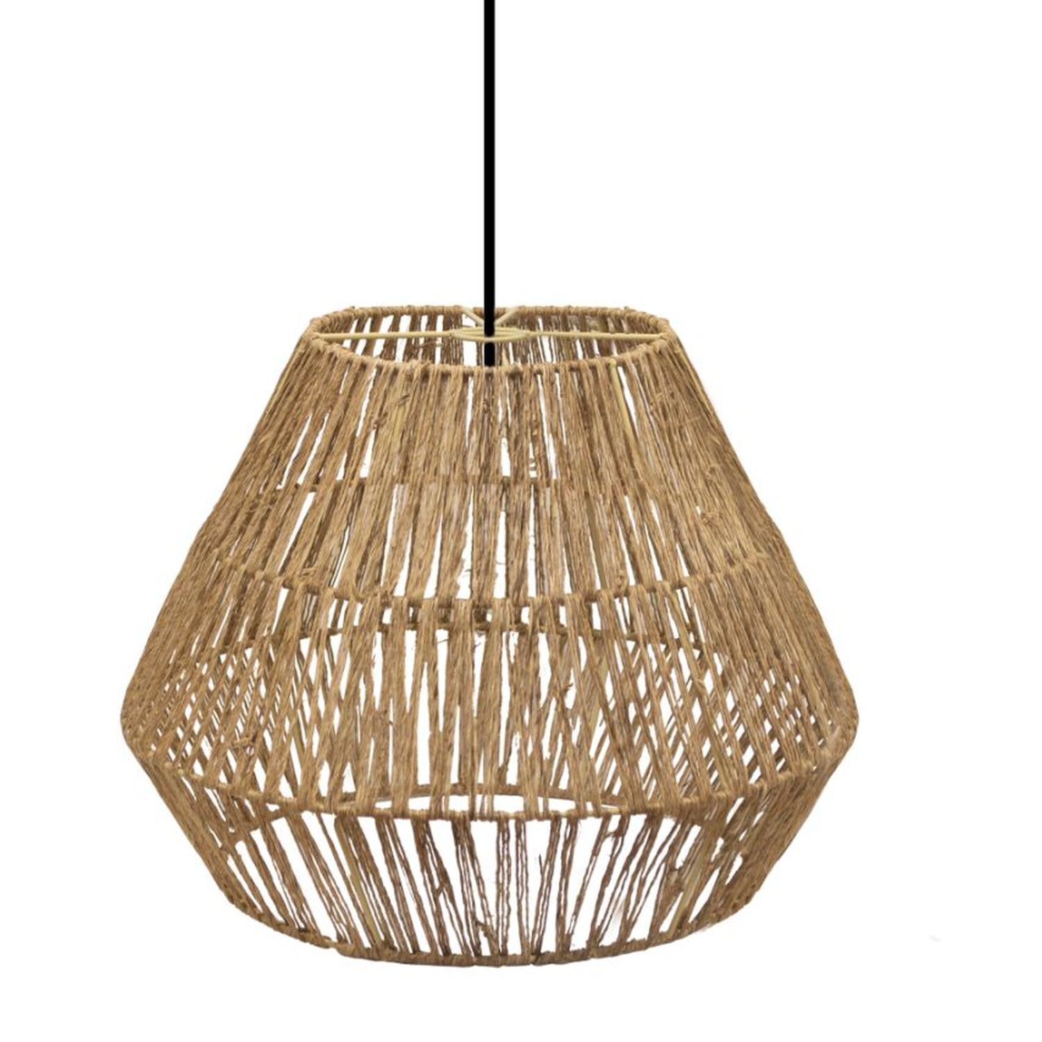 Hängelampe Boho Ø 40 cm Korb Schirm Natur Modern E27