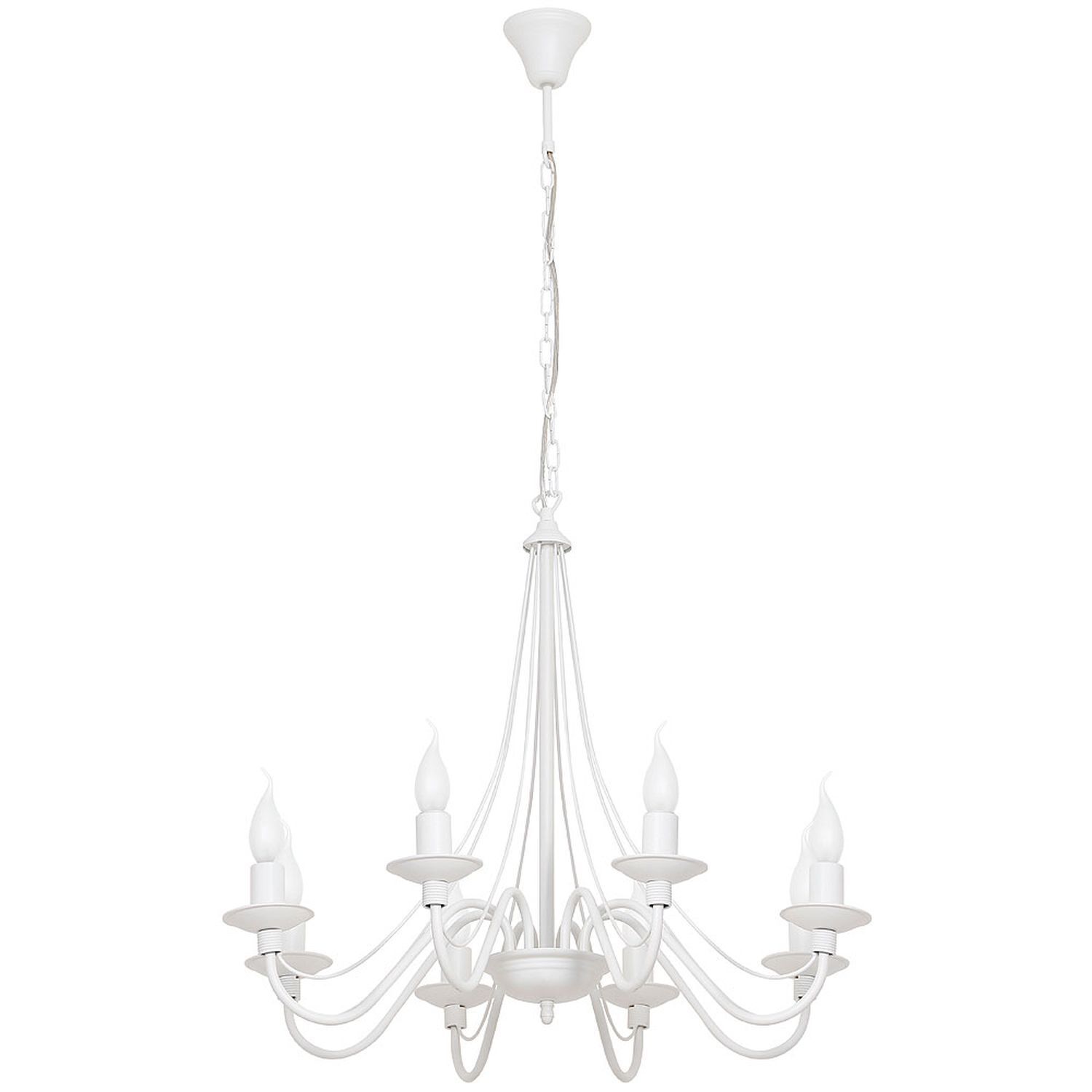 Kronleuchter ROSABELLA Weiß 8-flammig E14 Rustikal Leuchter, Lampe