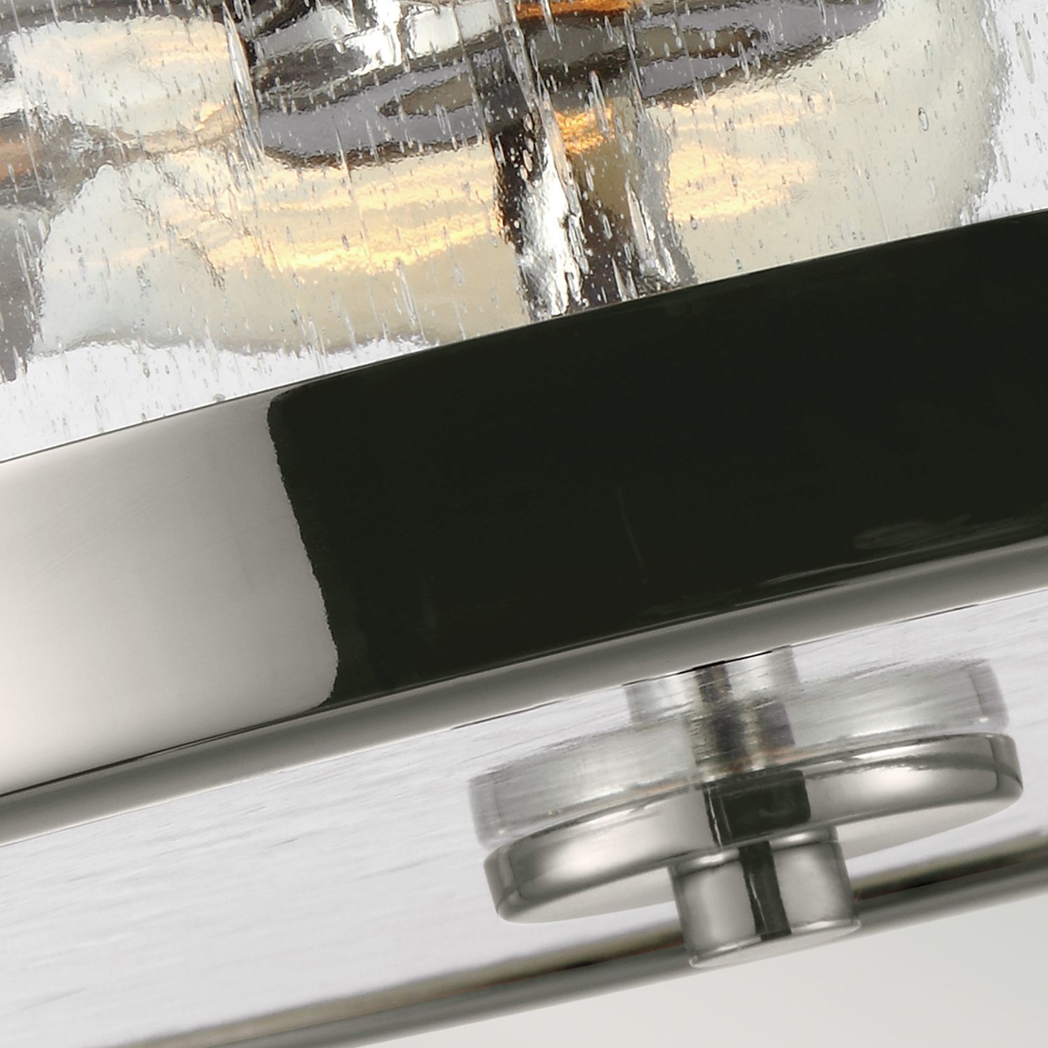 Deckenlampe Metall Glas in Nickel rund innen FLOR