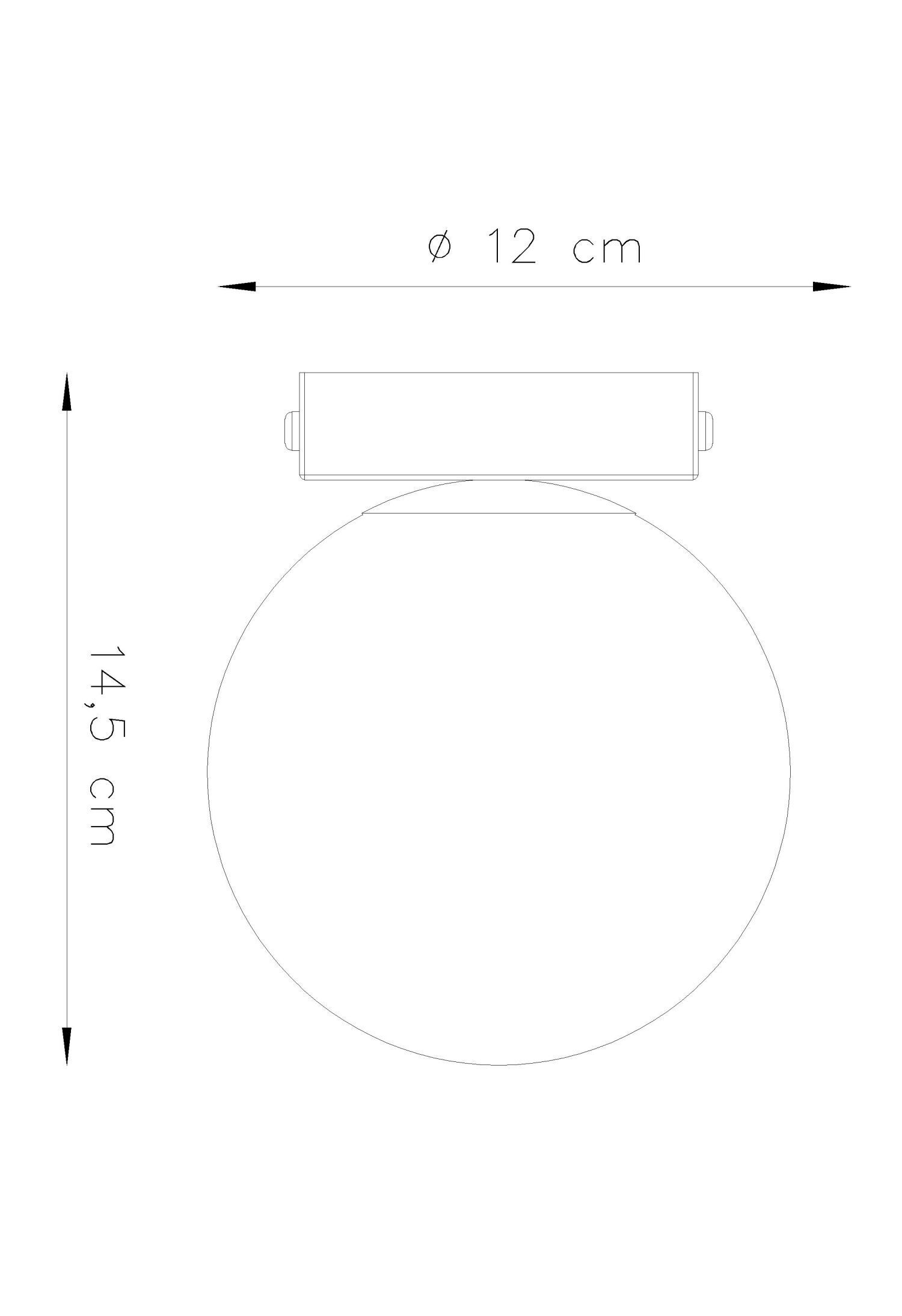 Deckenlampe Kugelschirm Ø 12 cm Weiß Schwarz G9 Glas
