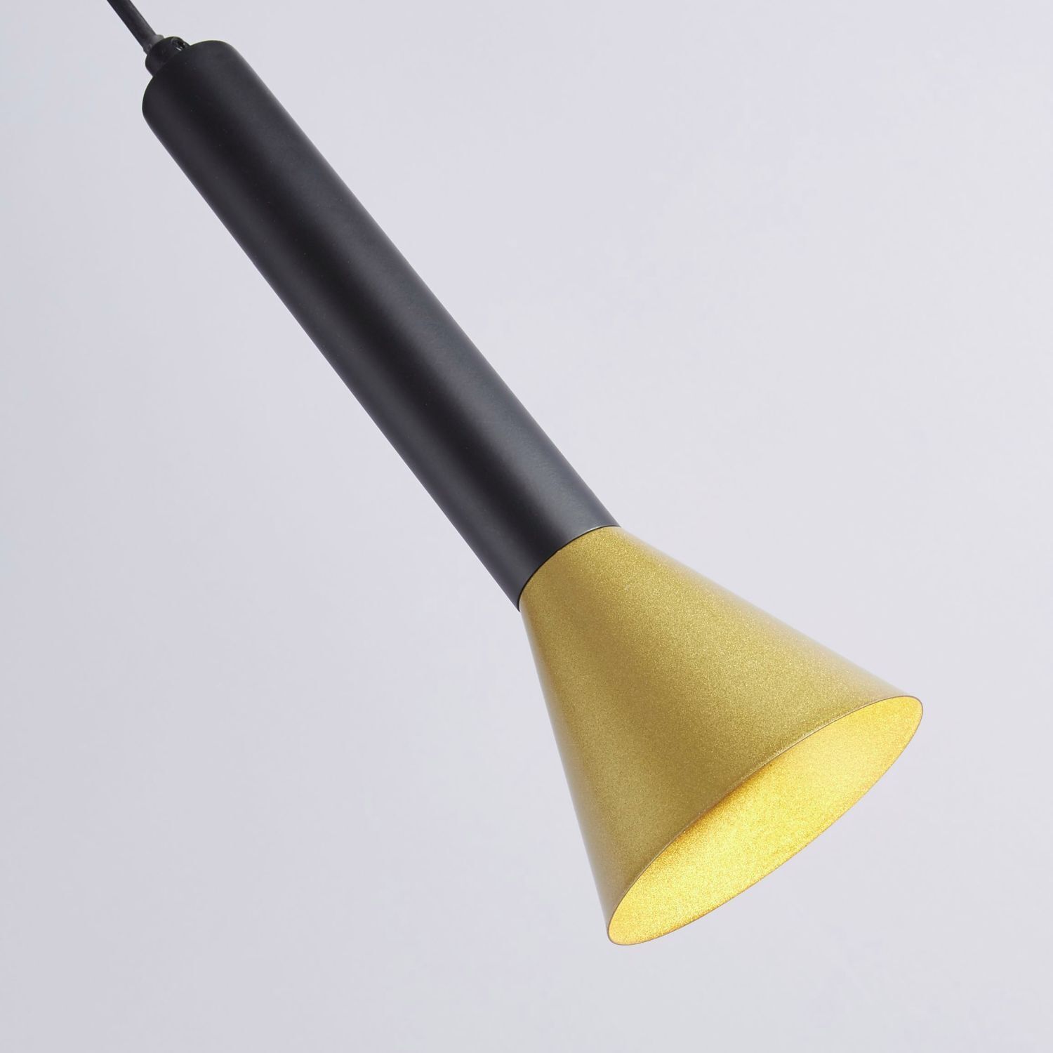 Hängelampe Schwarz Gold GU10 D: 9 cm Metall Retro