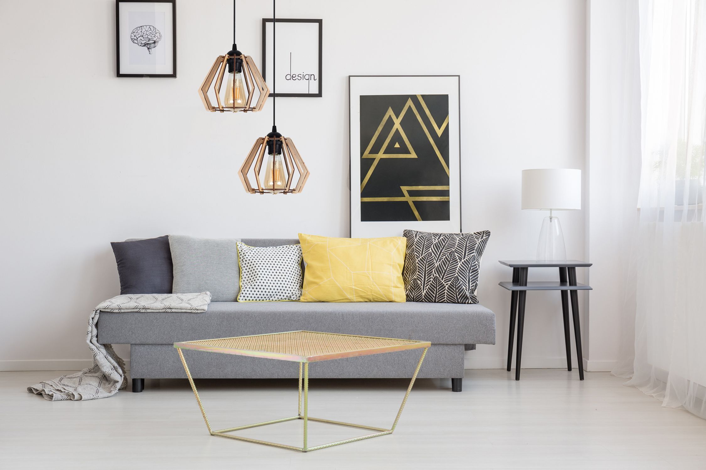 sofa, Wohnzimmer, Kissen, Couchtisch, Beleuchtung