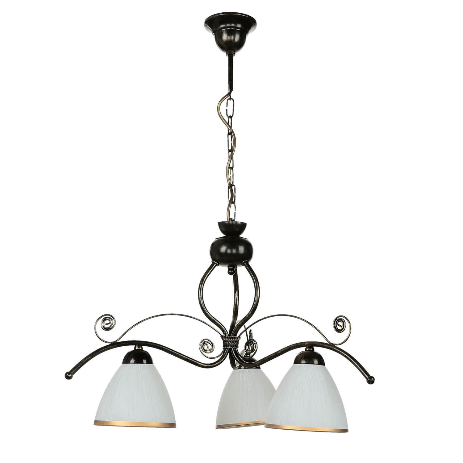 Shabby Schwarz Pendelleuchte 3-flmg Jugendstil