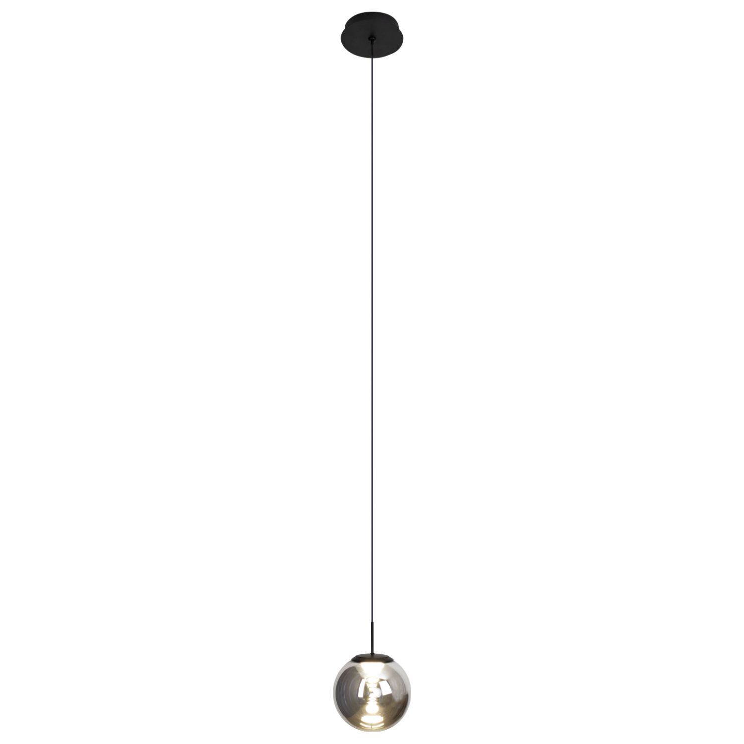 Runde LED Hängelampe in Schwarz Rauchsilber Ø15 cm 10 W
