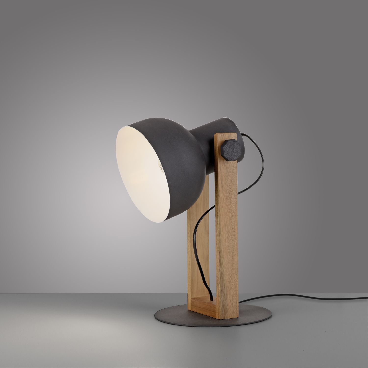 Flexible Tischlampe Holz Metall E27 45 cm Industrial