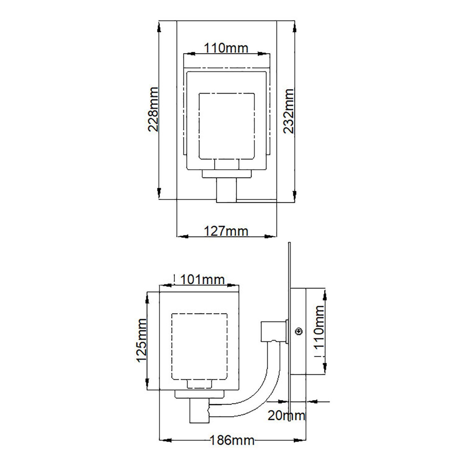Wandlampe Bad mit LED G9 H: 23,2 cm IP44 Chrom Weiß Metall Glas