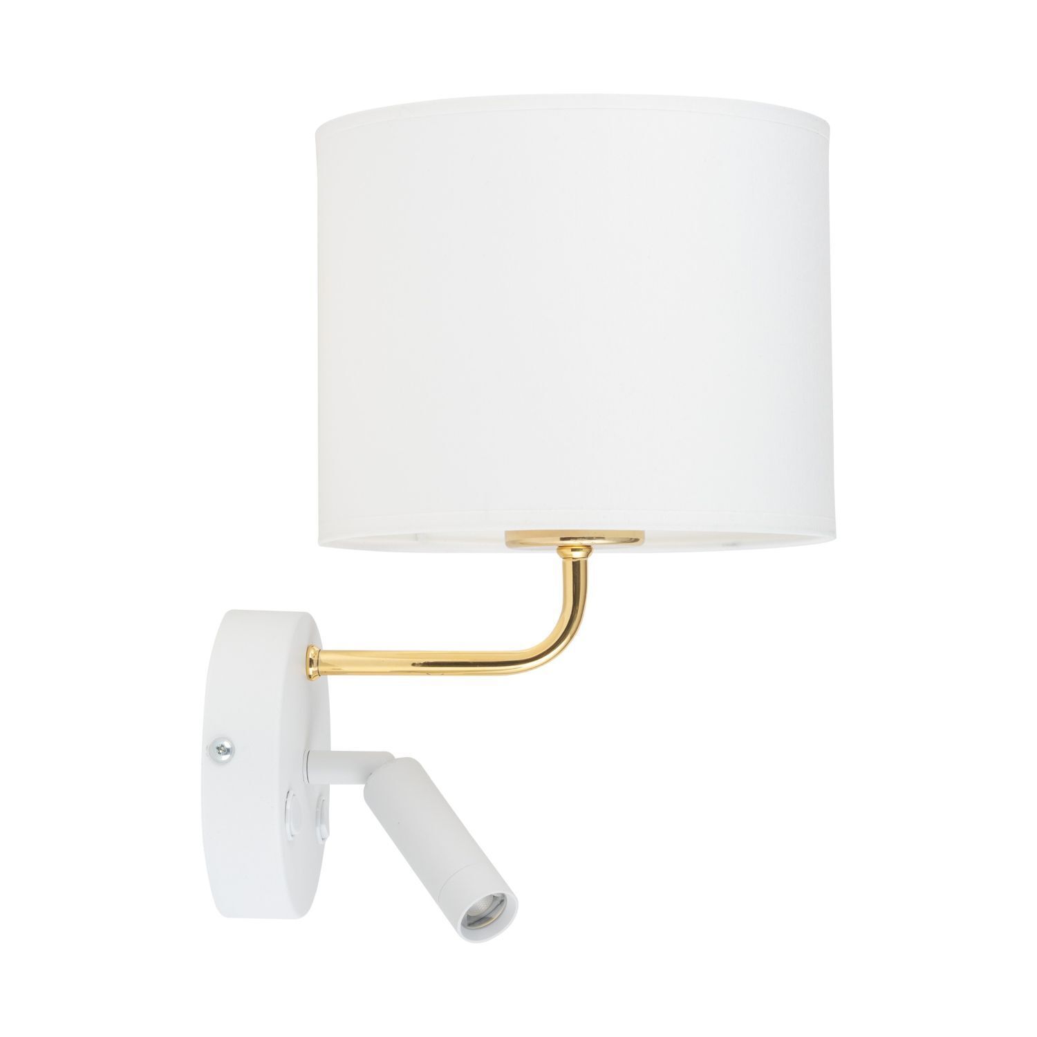 Wandleuchte mit Leselampe Schalter Weiß Gold DEMETRIO
