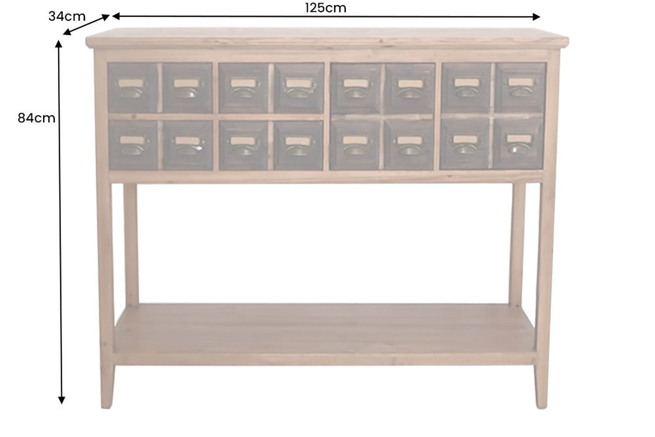 Konsolentisch mit Schublade Holz (Kiefer) in Braun 125cm