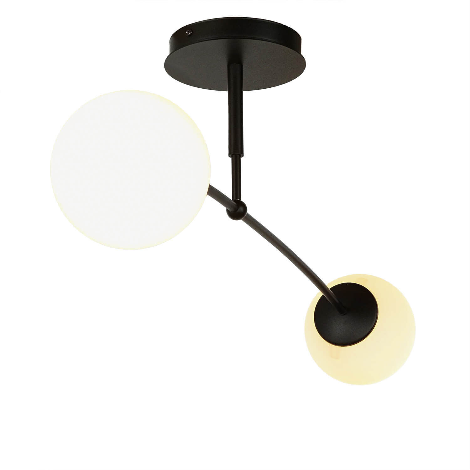 Deckenleuchte Schwarz Weiß Kugel Schirm Deckenlampe Lampe, Deckenleuchte, Deckenventilator, Gerät, Elektrisches Gerät