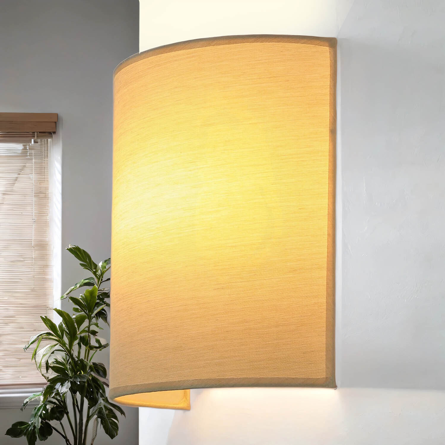 Wandleuchte ALICE Kaffee Braun Stoff Schirm modern