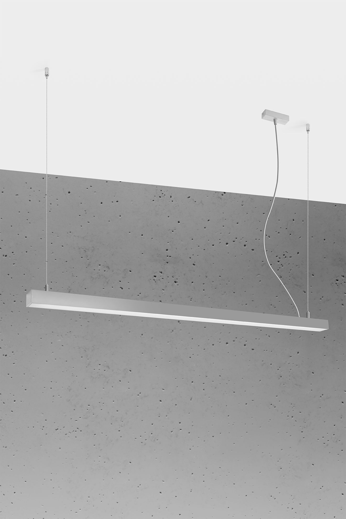 LED Hängeleuchte Metall 150 cm länglich 3000 K Grau