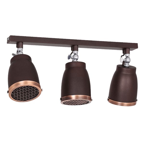 Deckenstrahler Industrial Spotlampe, Deckenleuchte, Bronzefarben, 3-flammig, Metall