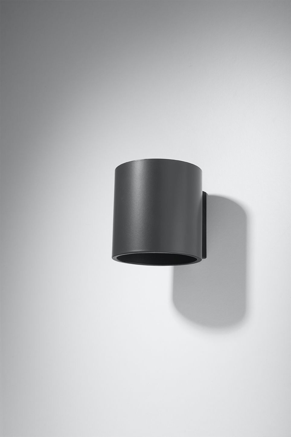 Wandleuchte Anthrazit Metall klein H:10cm rund VALERYA