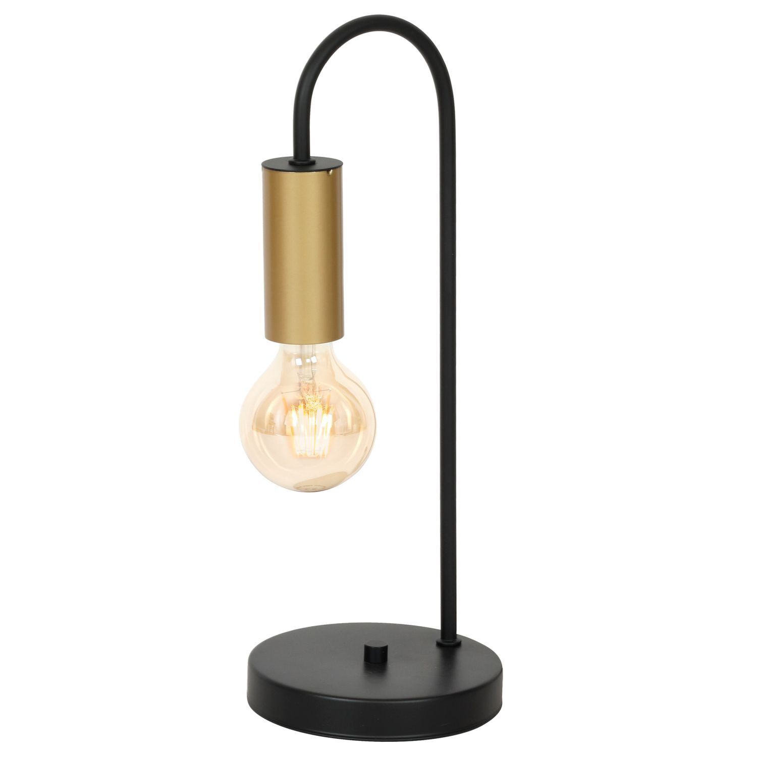 Tischlampe Schwarz Messing 39 cm Metall Modern für