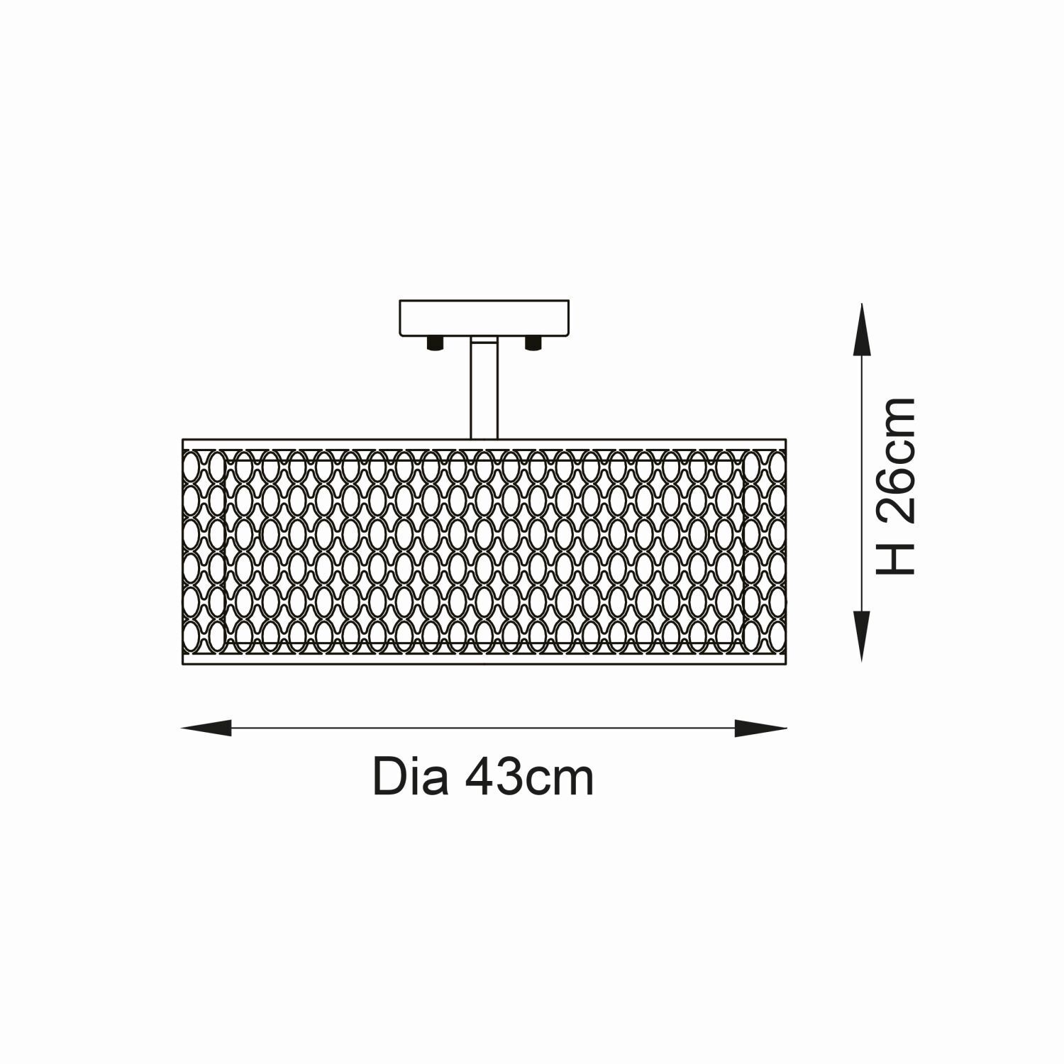Deckenlampe rund Ø 43 cm Nickel Weiß 3x E27 Metall Glas Stoff