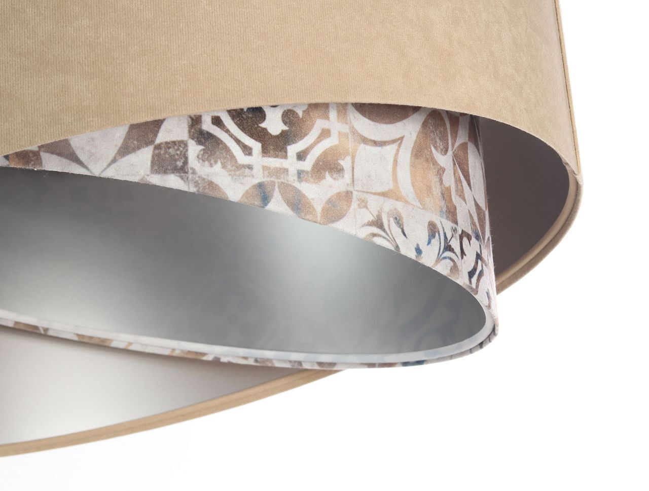 Hängeleuchte rund D: 50 cm E27 Stoff Velours Optik Modern KARIM