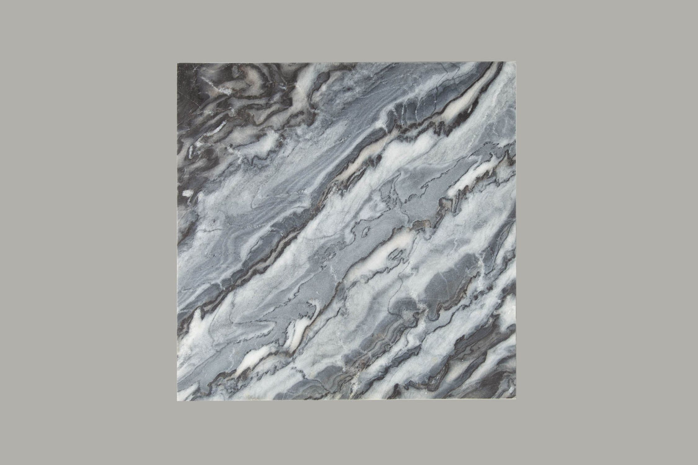 Couchtisch Marmor Metall in Grau Schwarz 50 x 50 cm