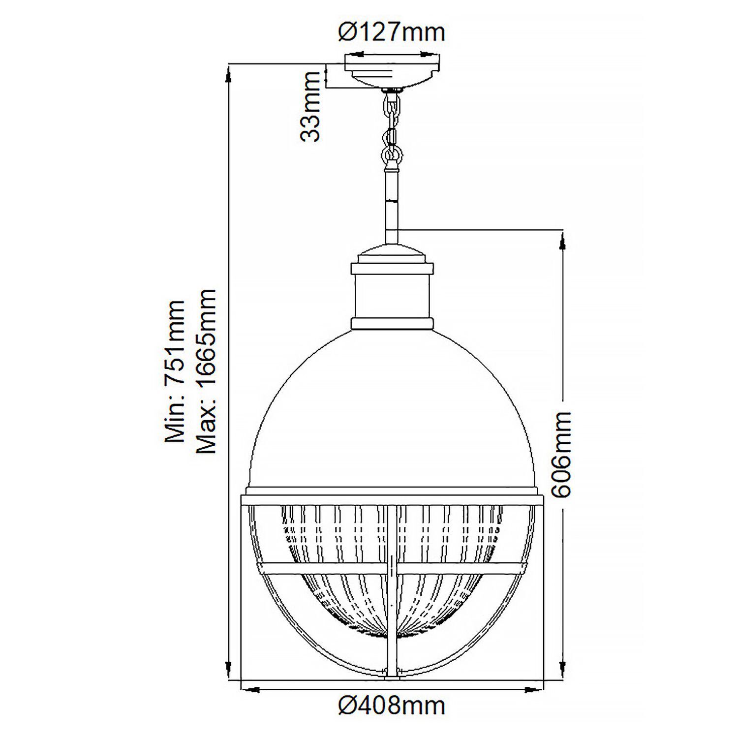 Hängeleuchte E27 D: 40,8 cm Metall Glas in Messing Weiß