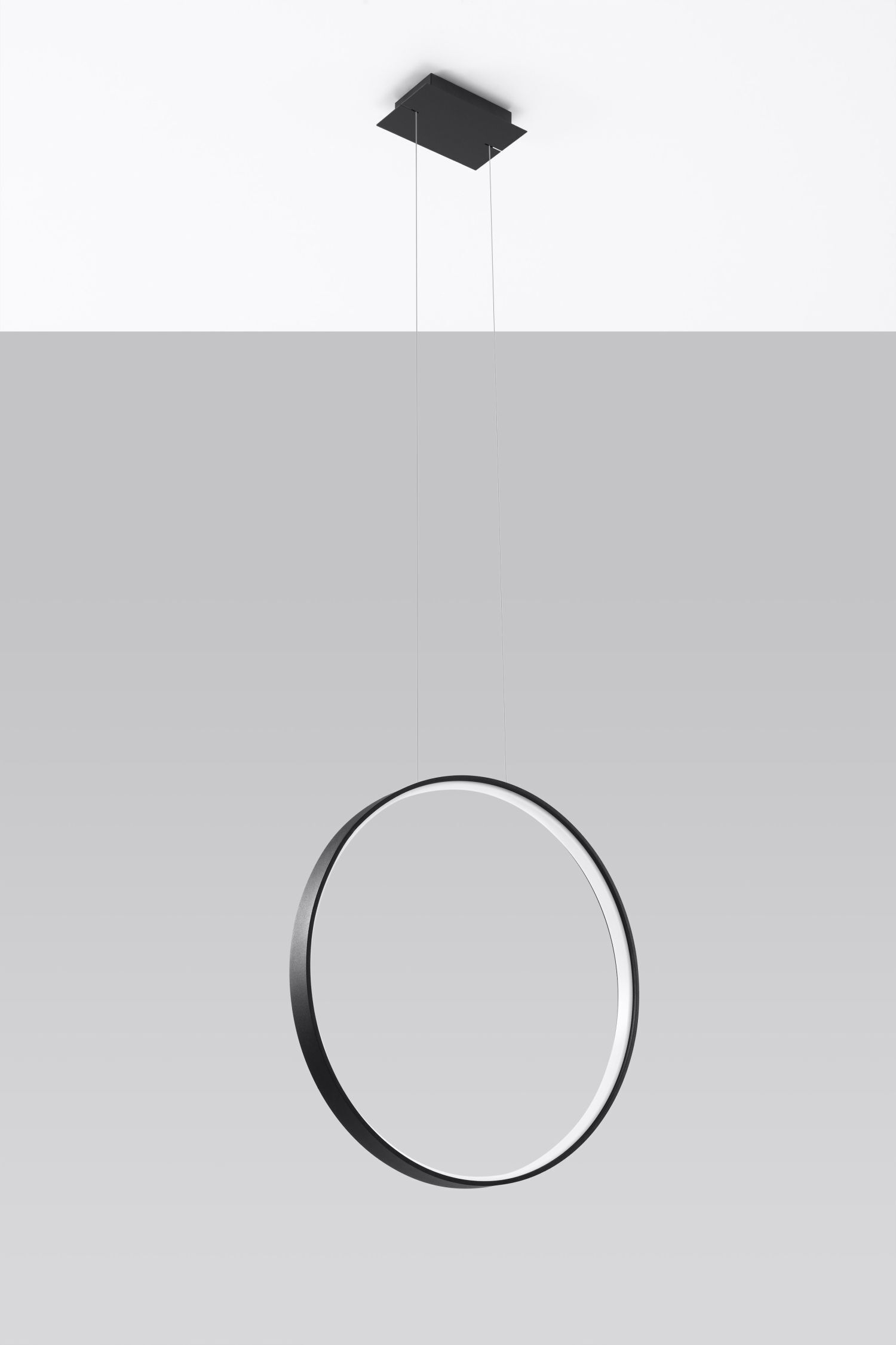 LED Hängeleuchte Schwarz Ø 55 cm 3000 K Modern Ring