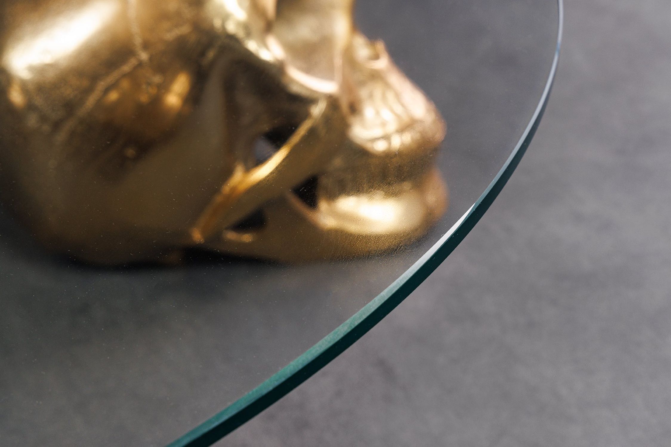 Couchtisch Hartglas Metall in Gold 90 x 90 cm Moebel, Tabelle, Bronze