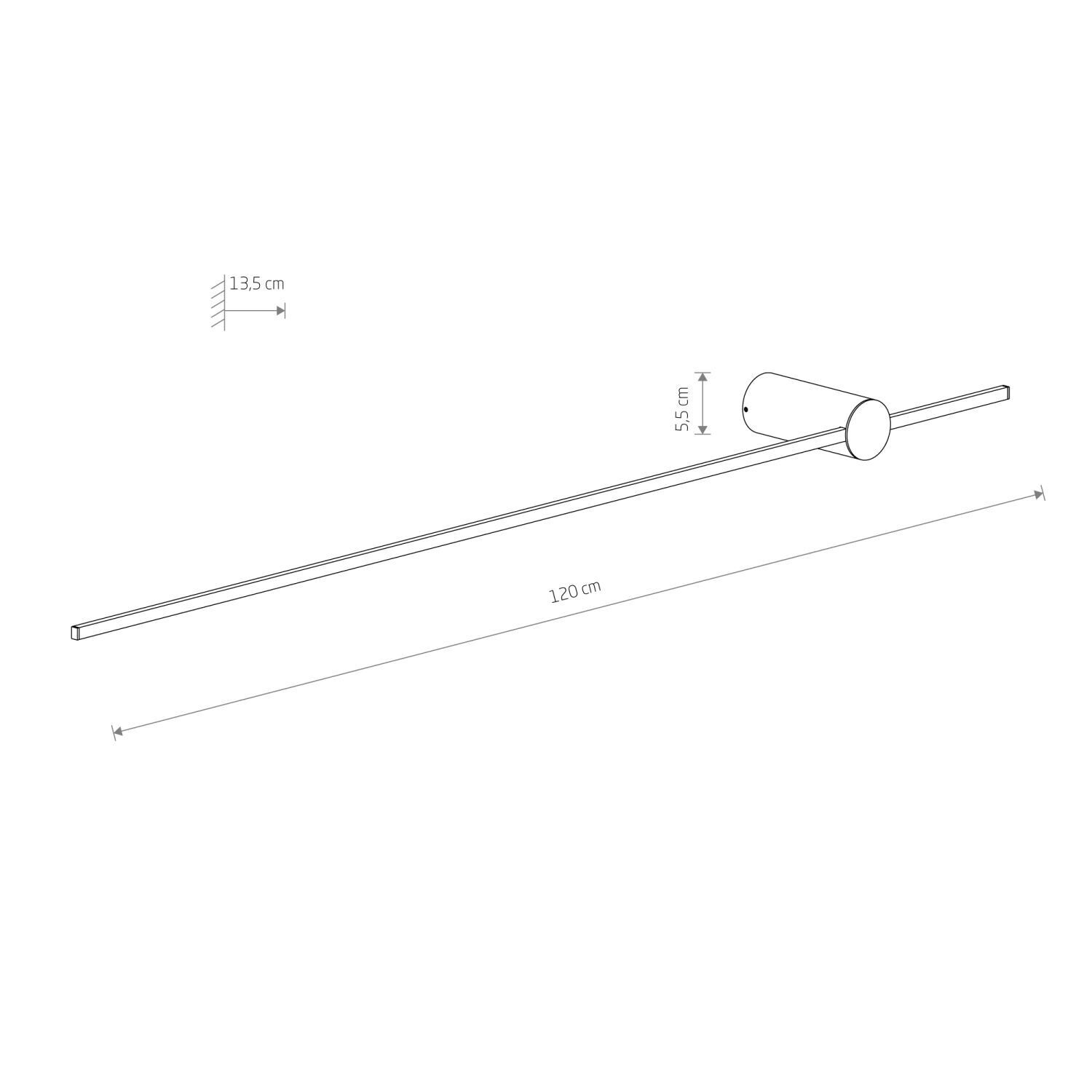 Indirekte Wandlampe LED Schwarz 4000 K 570 lm 1,2 m hoch