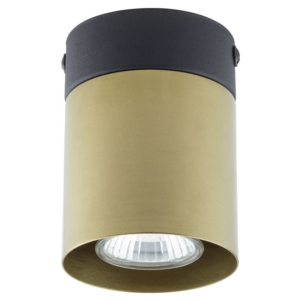 Aufbaustrahler Metall Schwarz Gold Ø8 cm elegant Deckenleuchte, Lampe