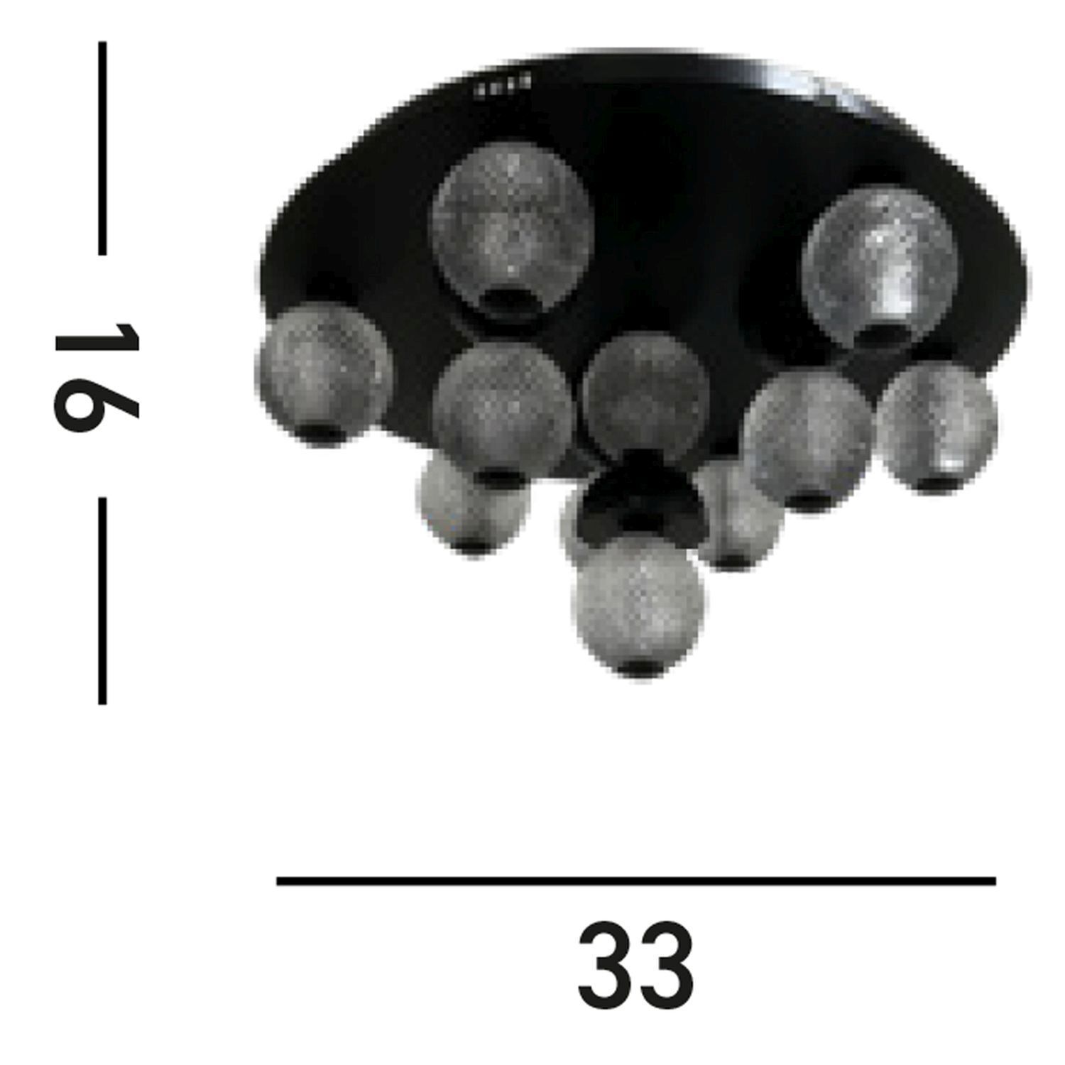 Runde LED Deckenlampe Schwarz Metall Ø33 cm 21 W Kugeln