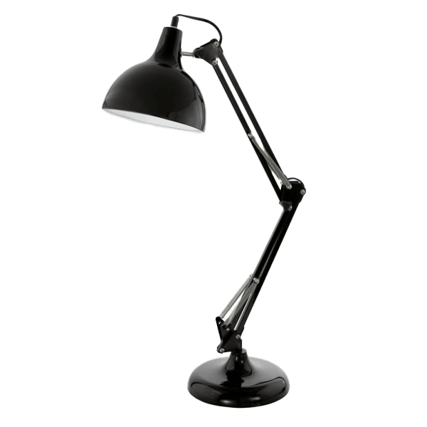 Schreibtischlampe, Tischlampe, Schwarz, Metall, Knickarmlampe