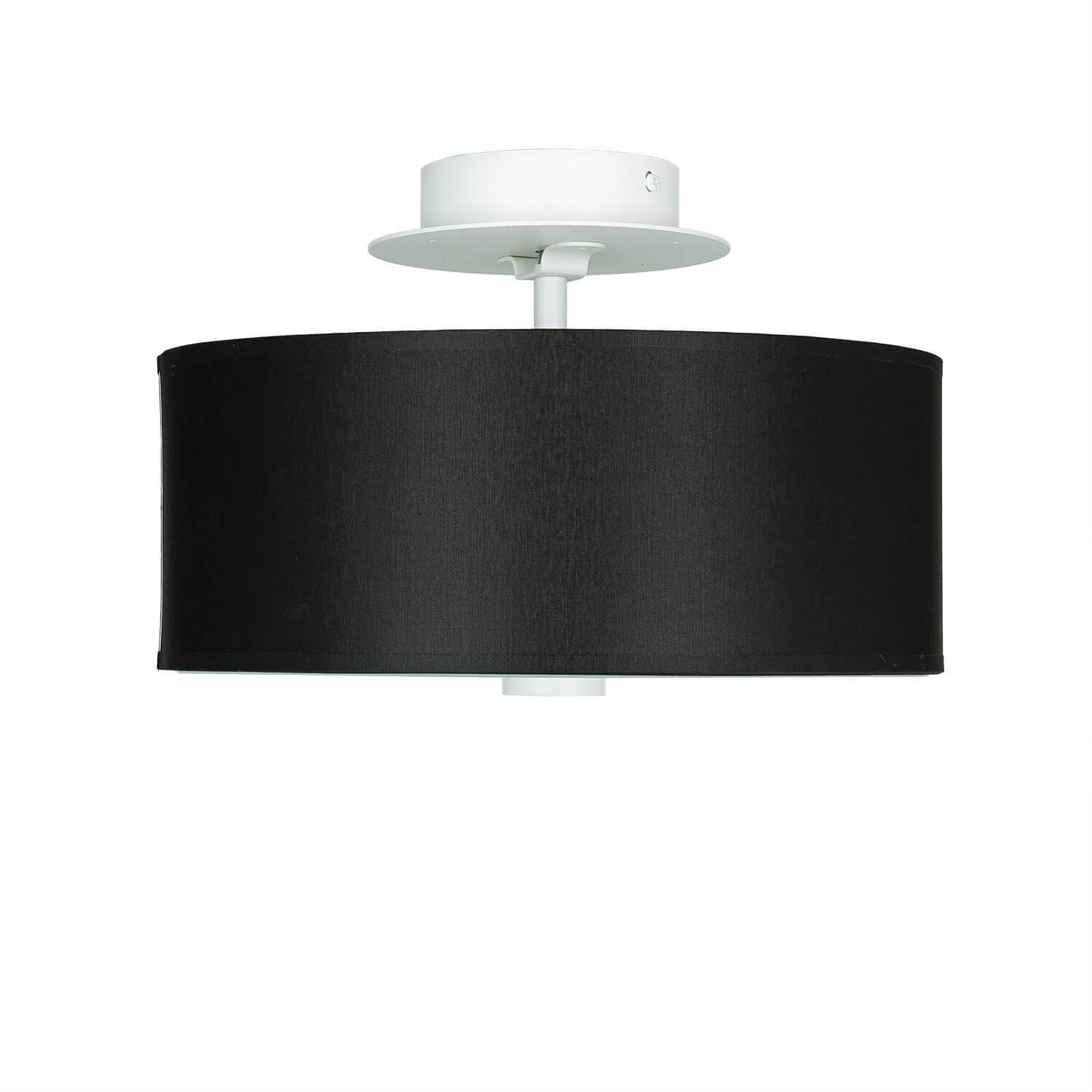 Runde Deckenlampe Schwarz Ø 30 cm blendarm Stoff Glas