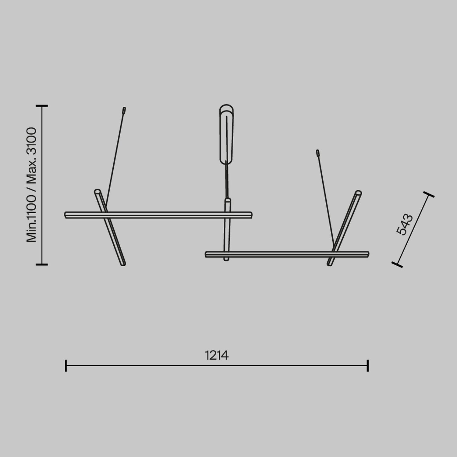 Pendelleuchte LED Aluminium H: max. 310 cm in Gold SIRI