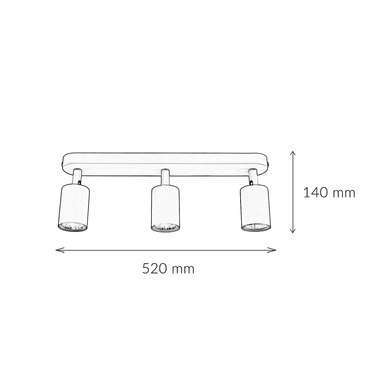 Kinderzimmerlampe Decke Mint L: 52 cm Metall 3-flammig GU10