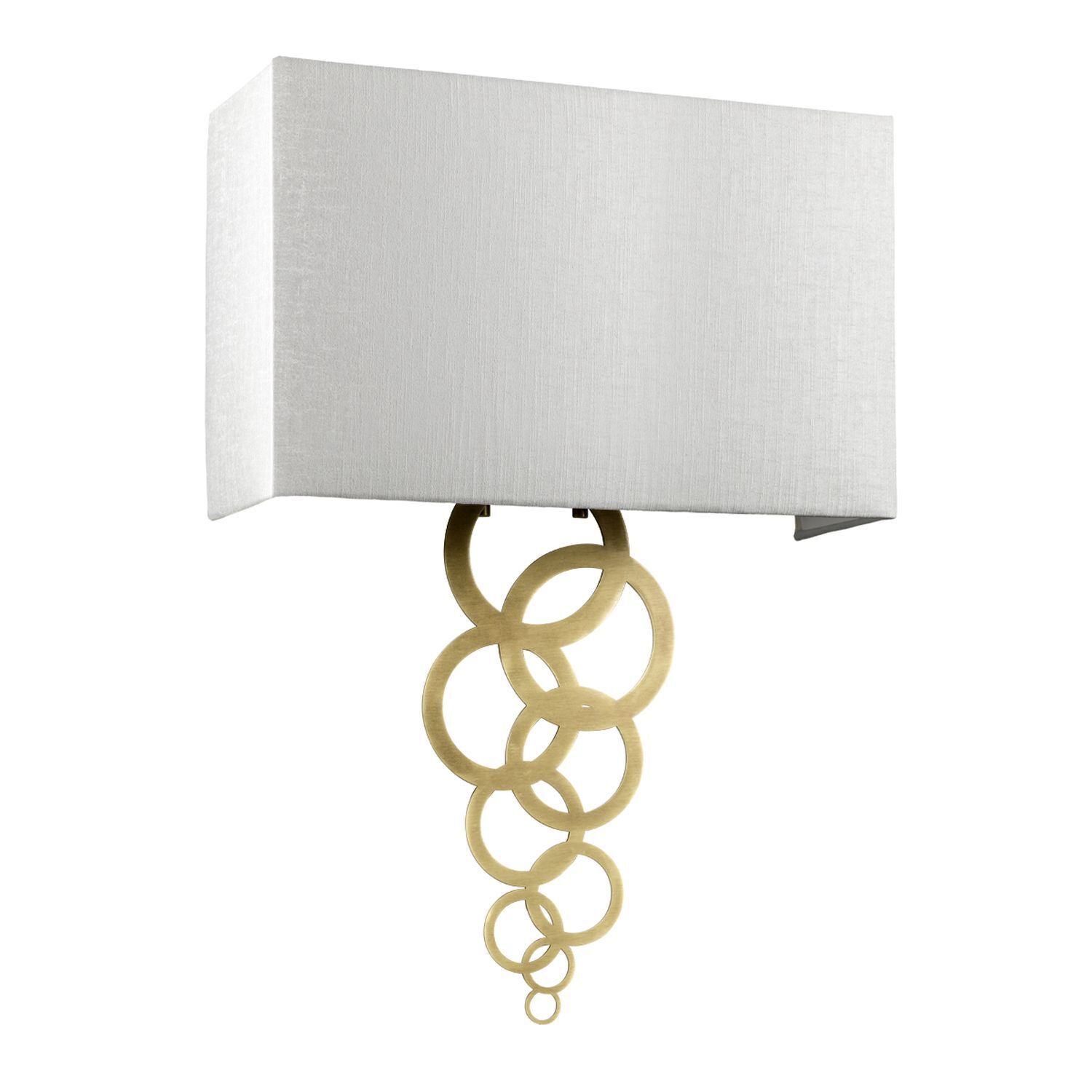 Wandleuchte Up Down in Creme Messing antik Stoff Metall
