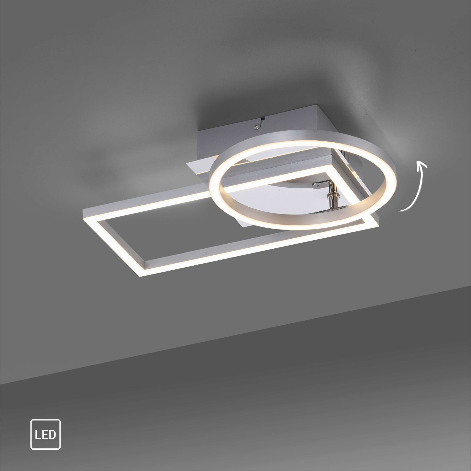Verstellbare LED Deckenleuchte in Stahl L:37 cm 1260 lm