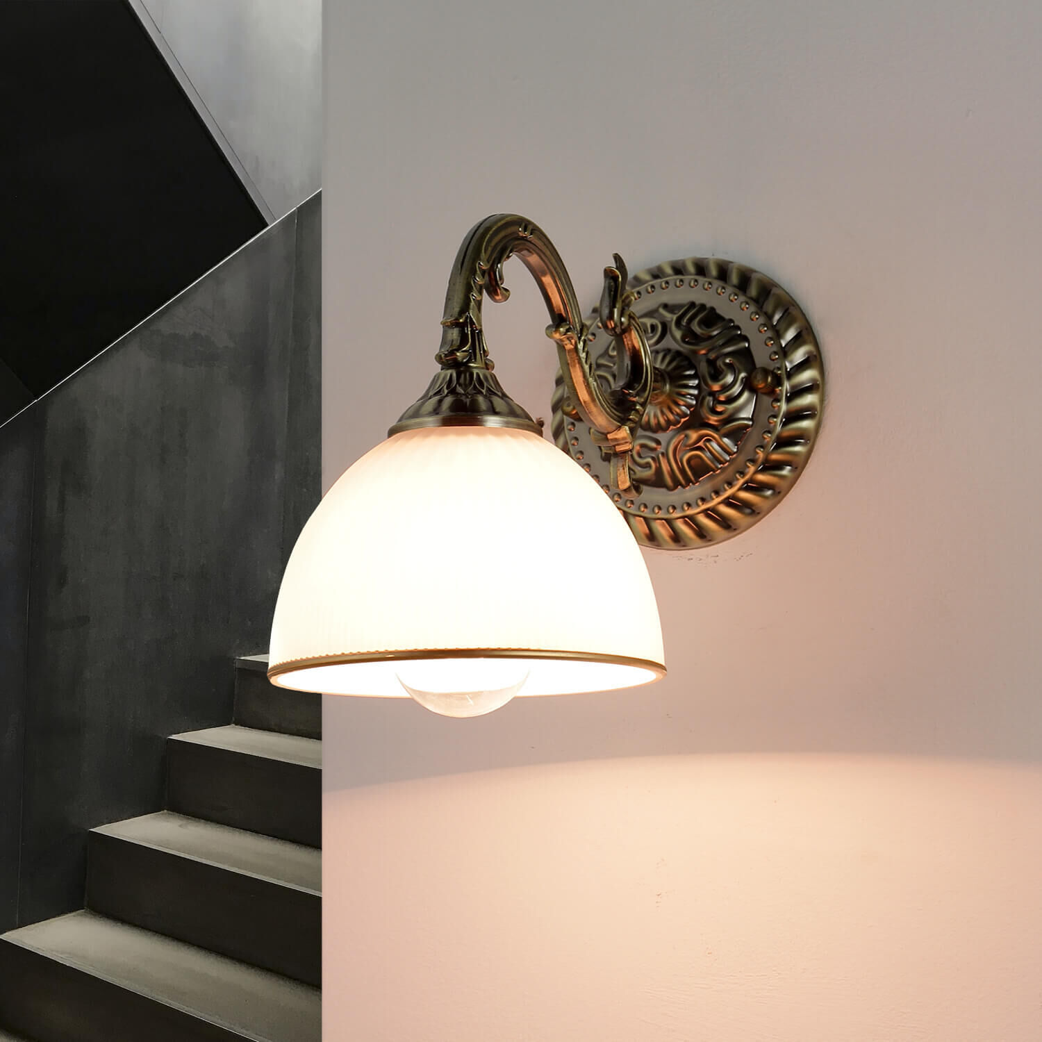 Haus, Wohnen, Treppe, Leuchte, Lampe