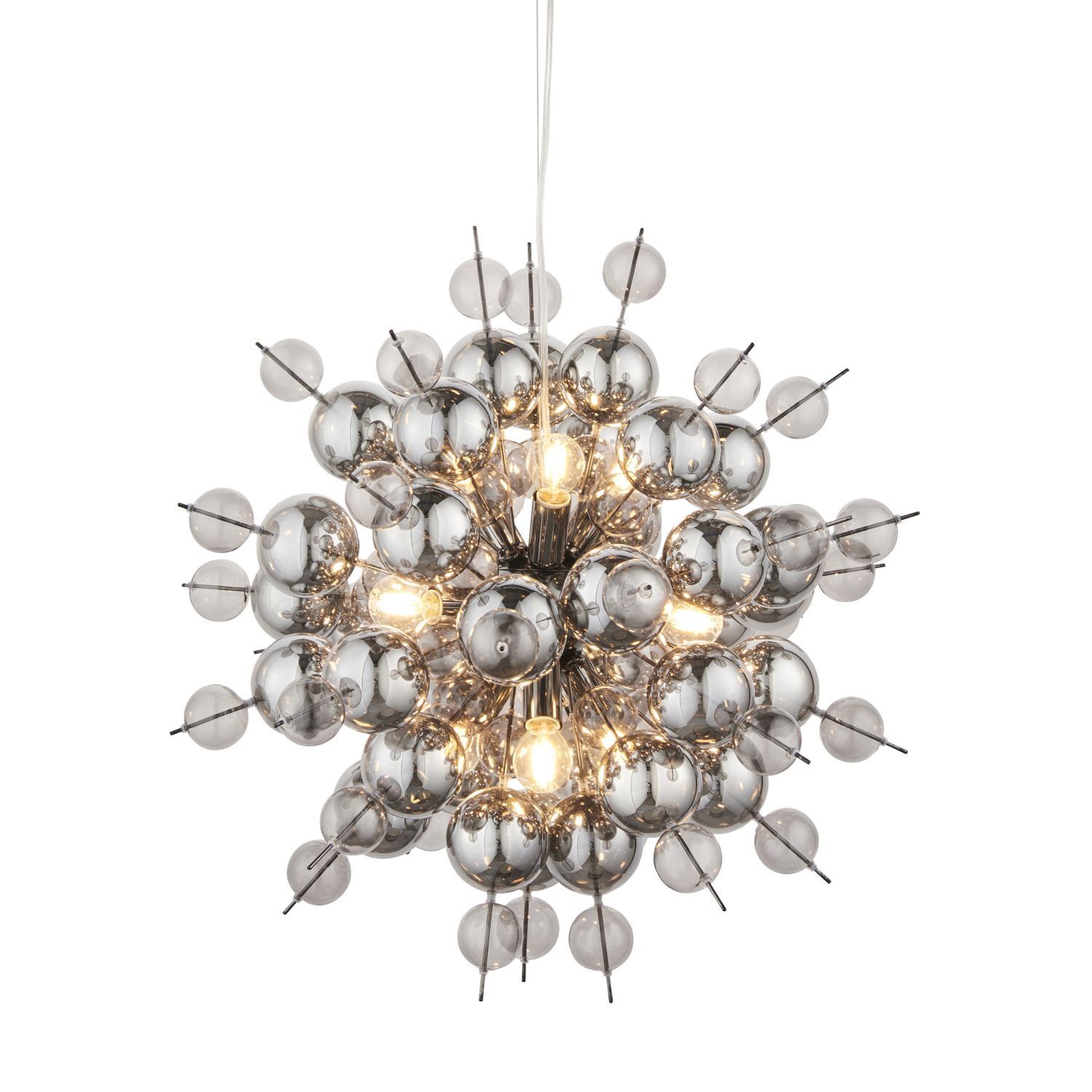 Hängelampe Rauchglas Metall B: 63 cm 9x E14 Modern OAMARU