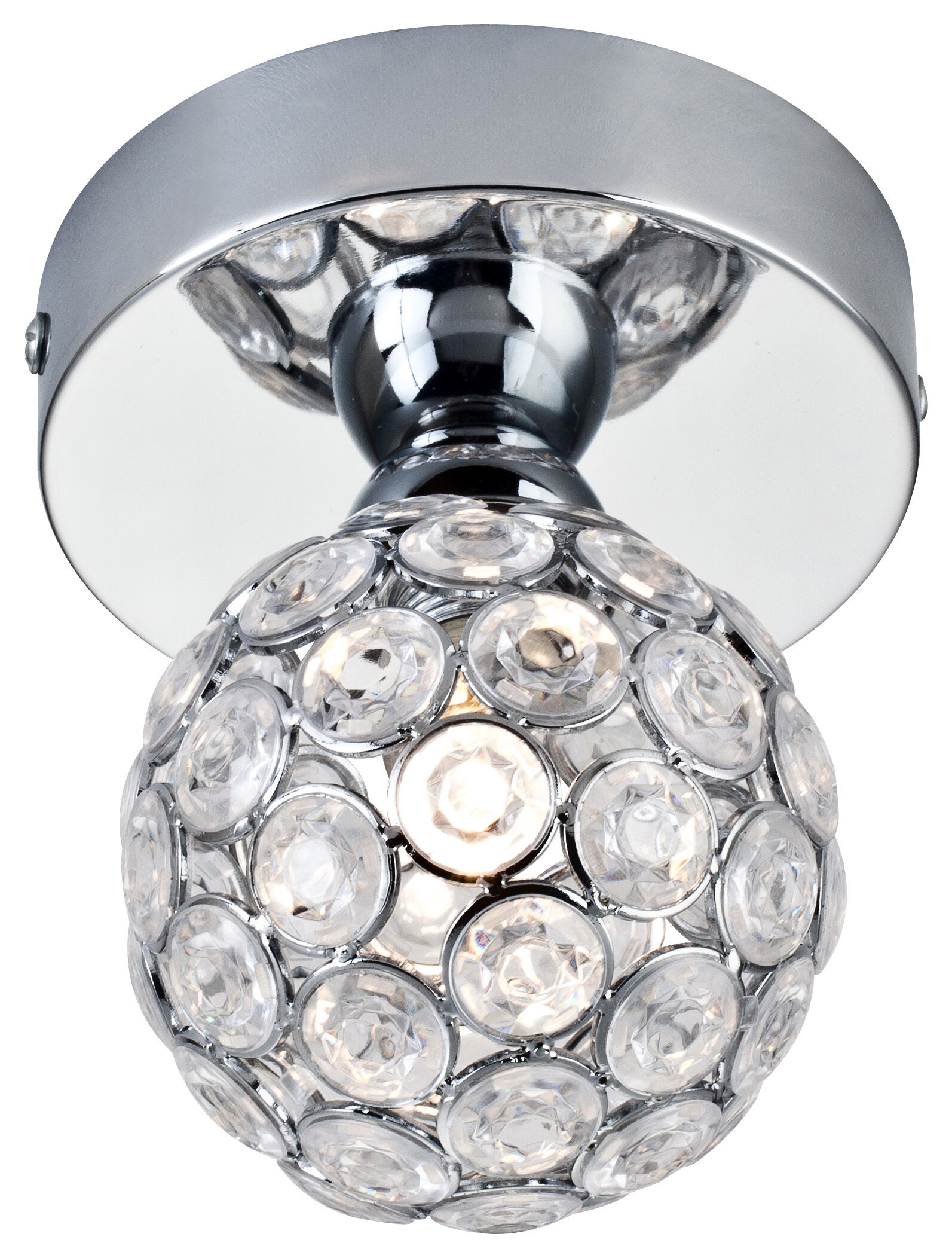 Kleine Deckenlampe rund Kristall Ø 9,5 cm in Chrom Deckenleuchte, Leuchte