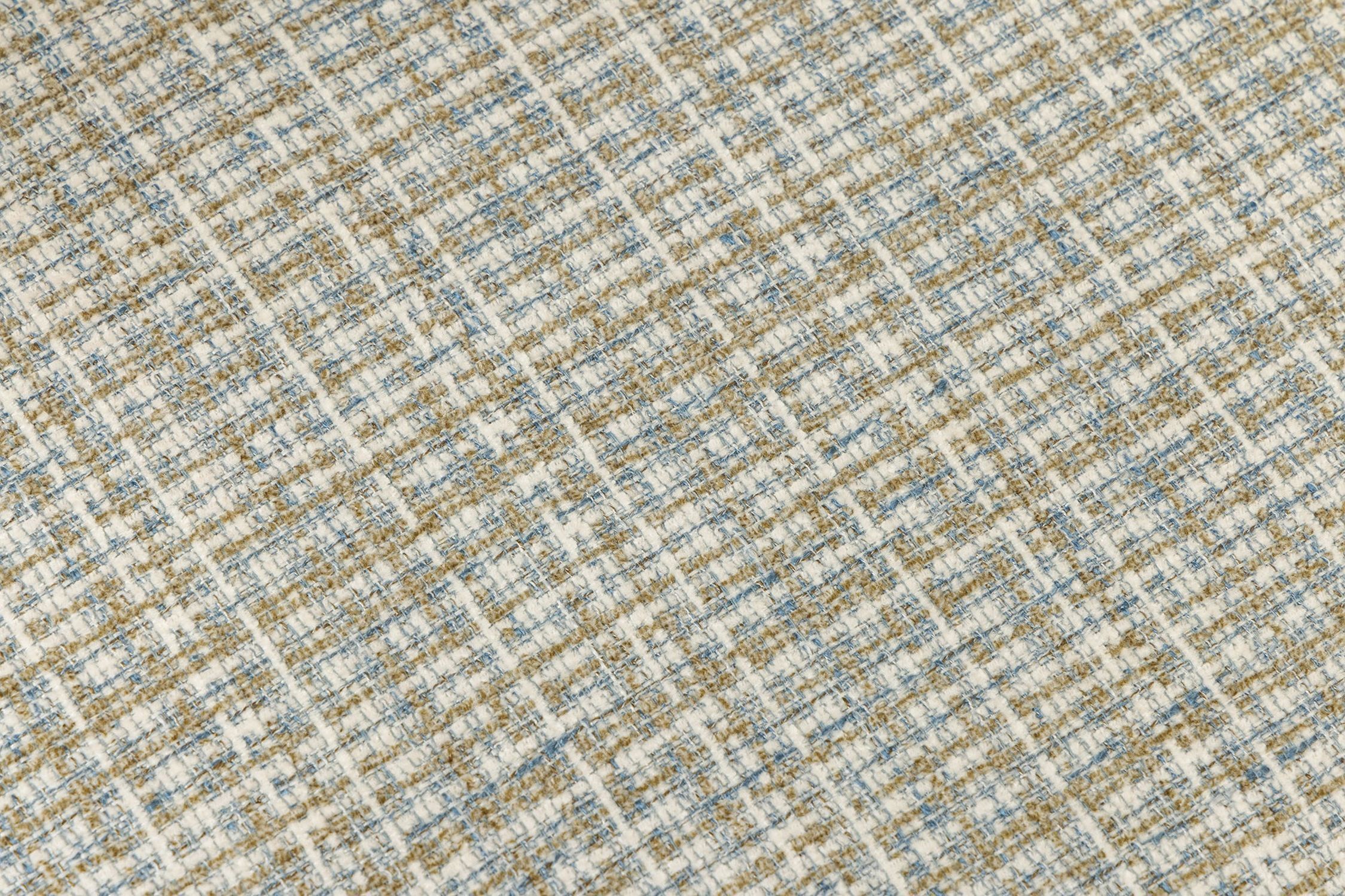 Esszimmerstuhl Weiß Blau kariert Bouclé Metall ohne Armlehne Textur, Dekoration für Zuhause, Leinen, Teppich, Gewebt