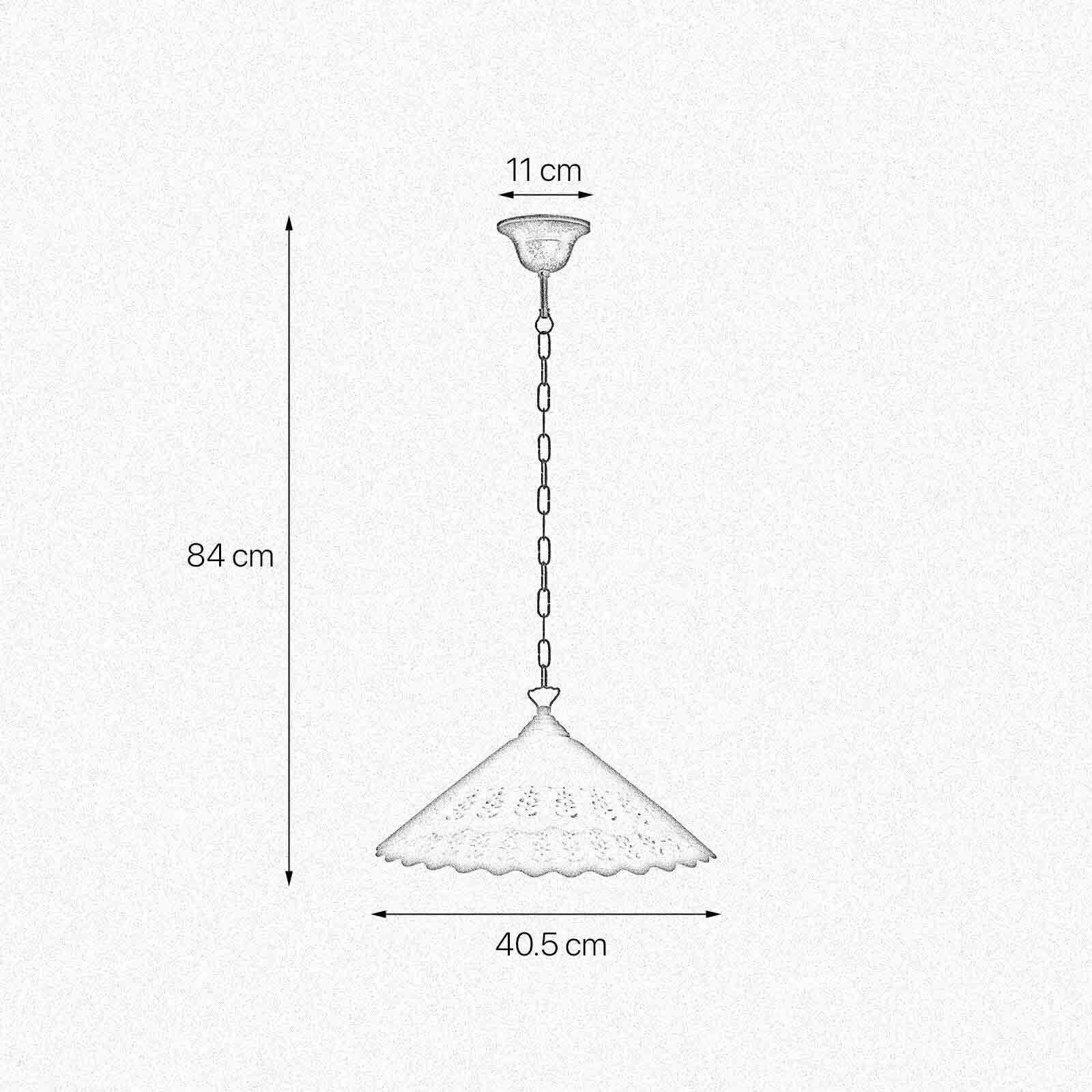 Hängeleuchte Keramik Messing Ø 40,5 cm Weiß Bronze antik E27