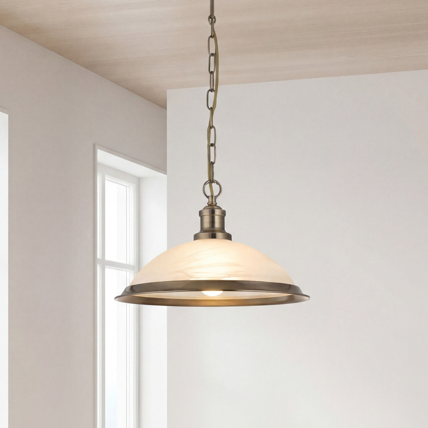 Hängeleuchte BISTRO in Messing Antik