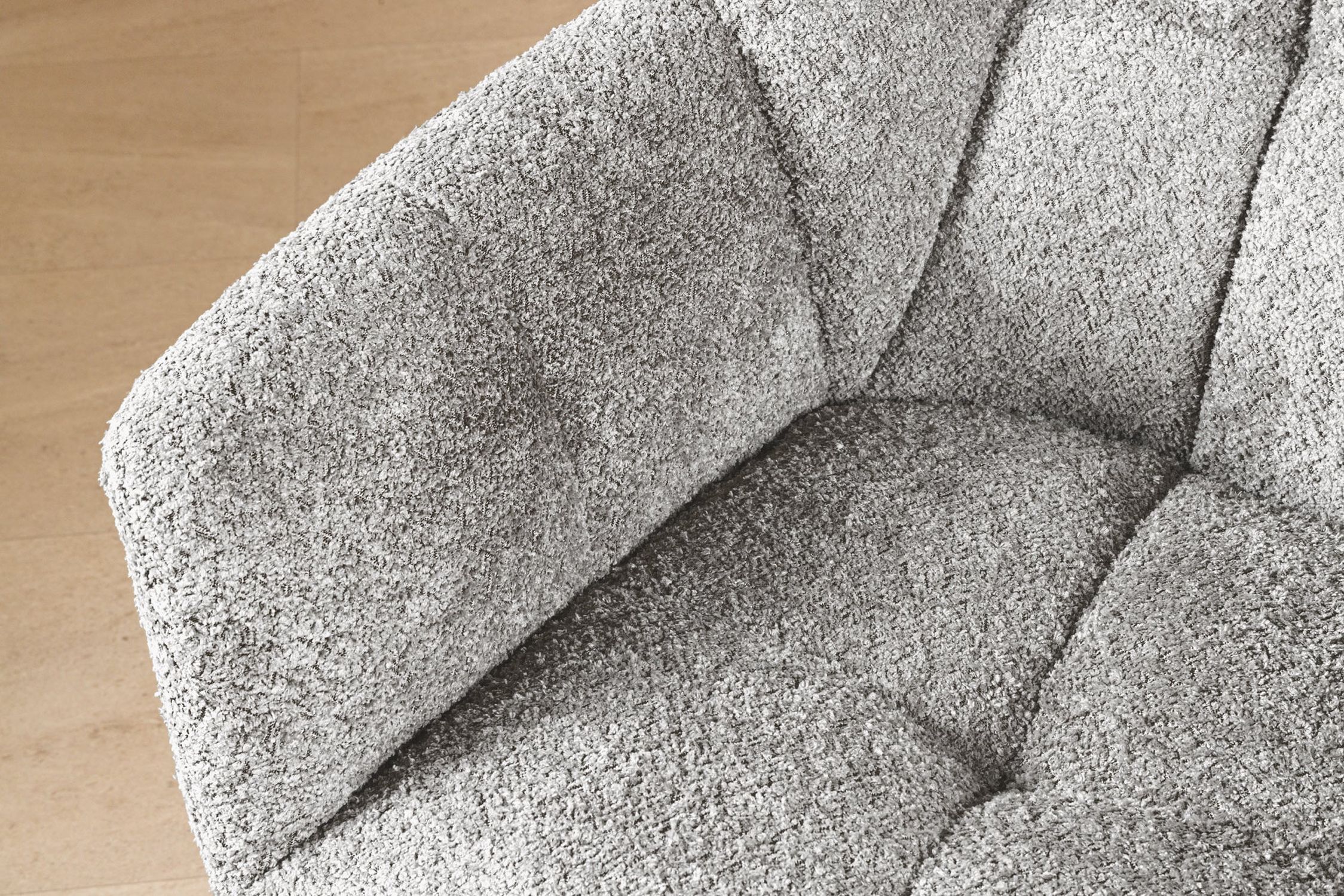 Bürostuhl ohne Rollen Grau Schwarz Bouclé Metall Retro Dekoration für Zuhause, Kissen, Teppich, Kopfkissen