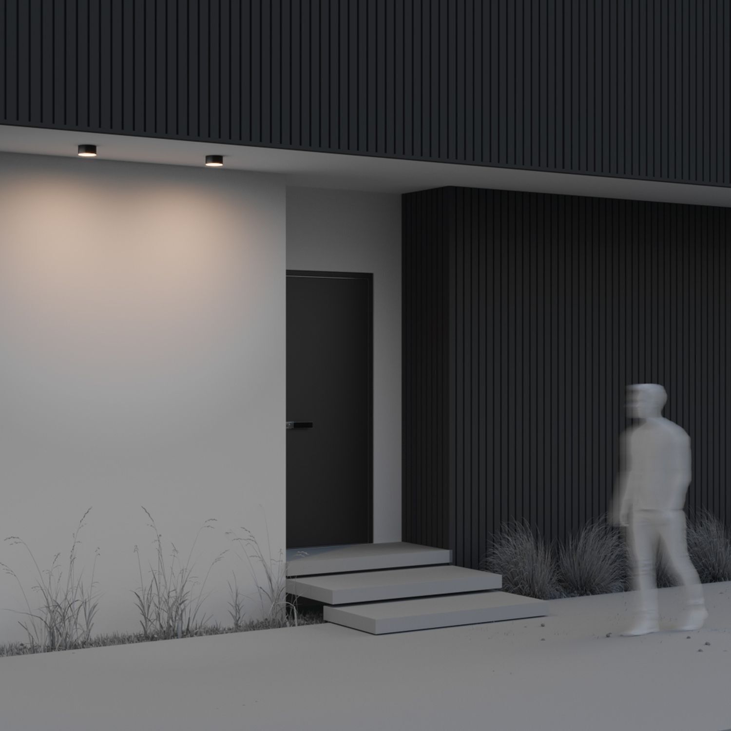 Deckenlampe außen Aluminium LED IP65 Ø 12 cm rund PAHIA Innenarchitektur, Erwachsene, Männlich, Mann, Person