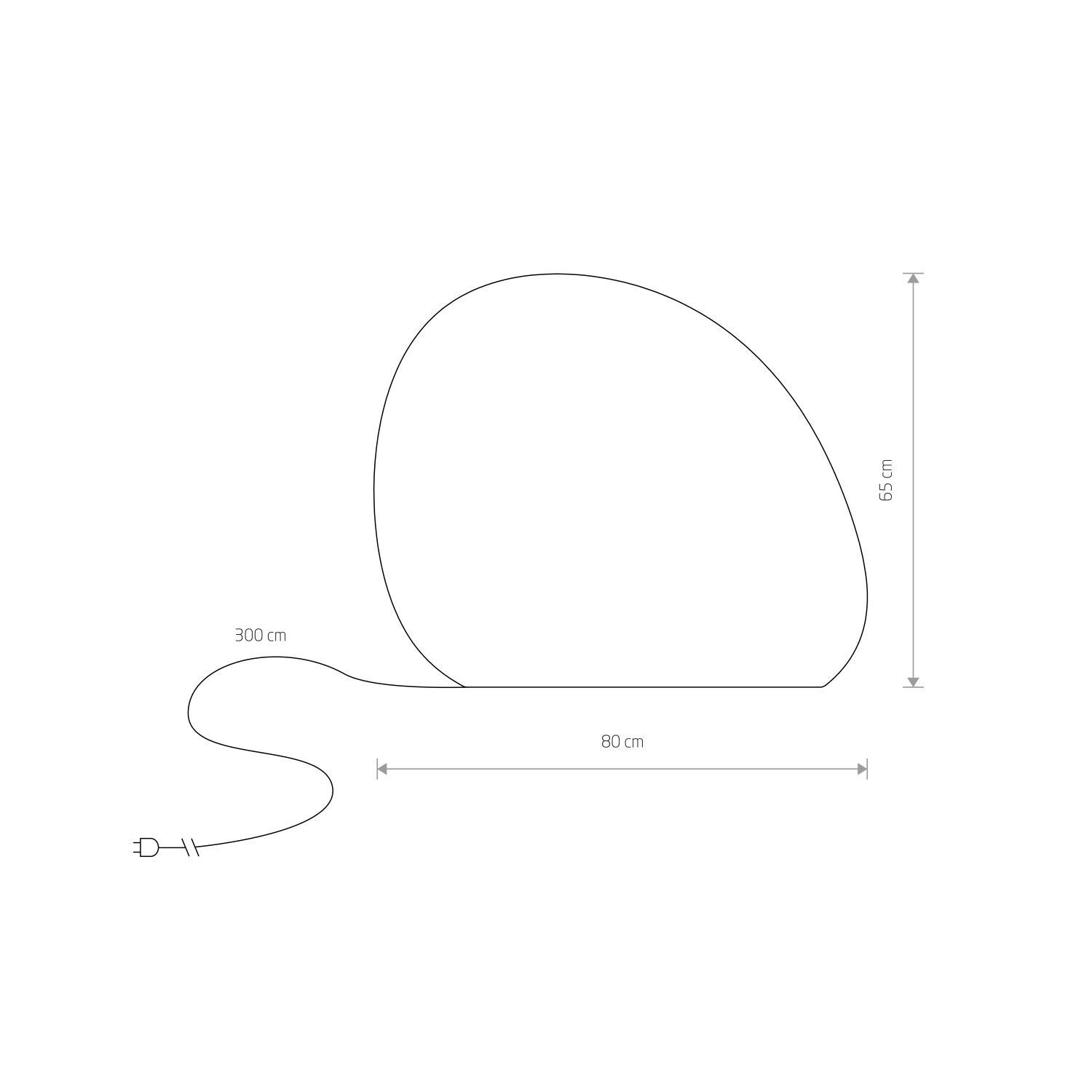 Außenleuchte IP44 65 cm E27 Weiß Dekolicht Stecker Kabel