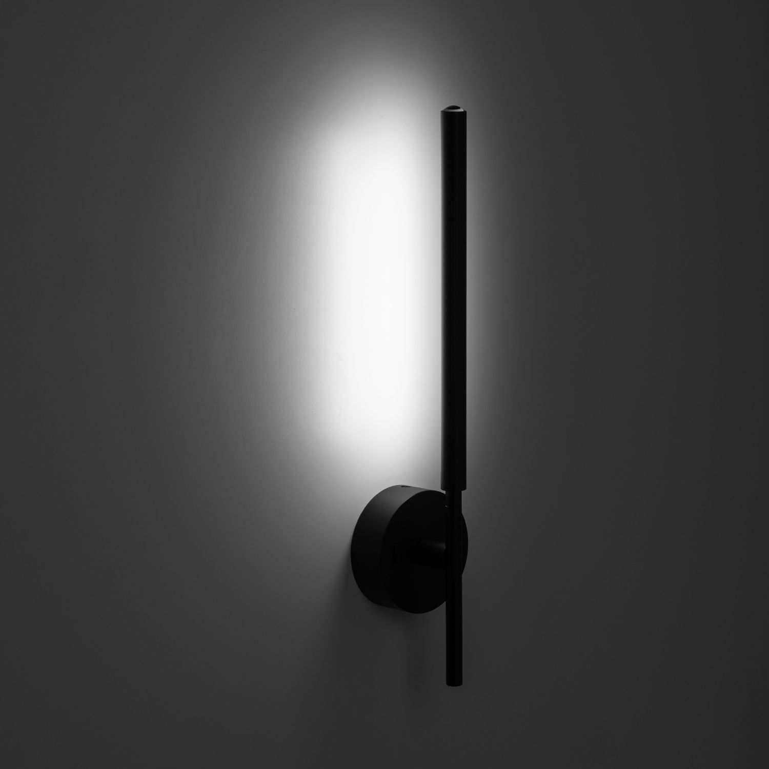 LED Wandleuchte Schalter drehbar 46,5 cm Metall 4000 K Schwarz Beleuchtung