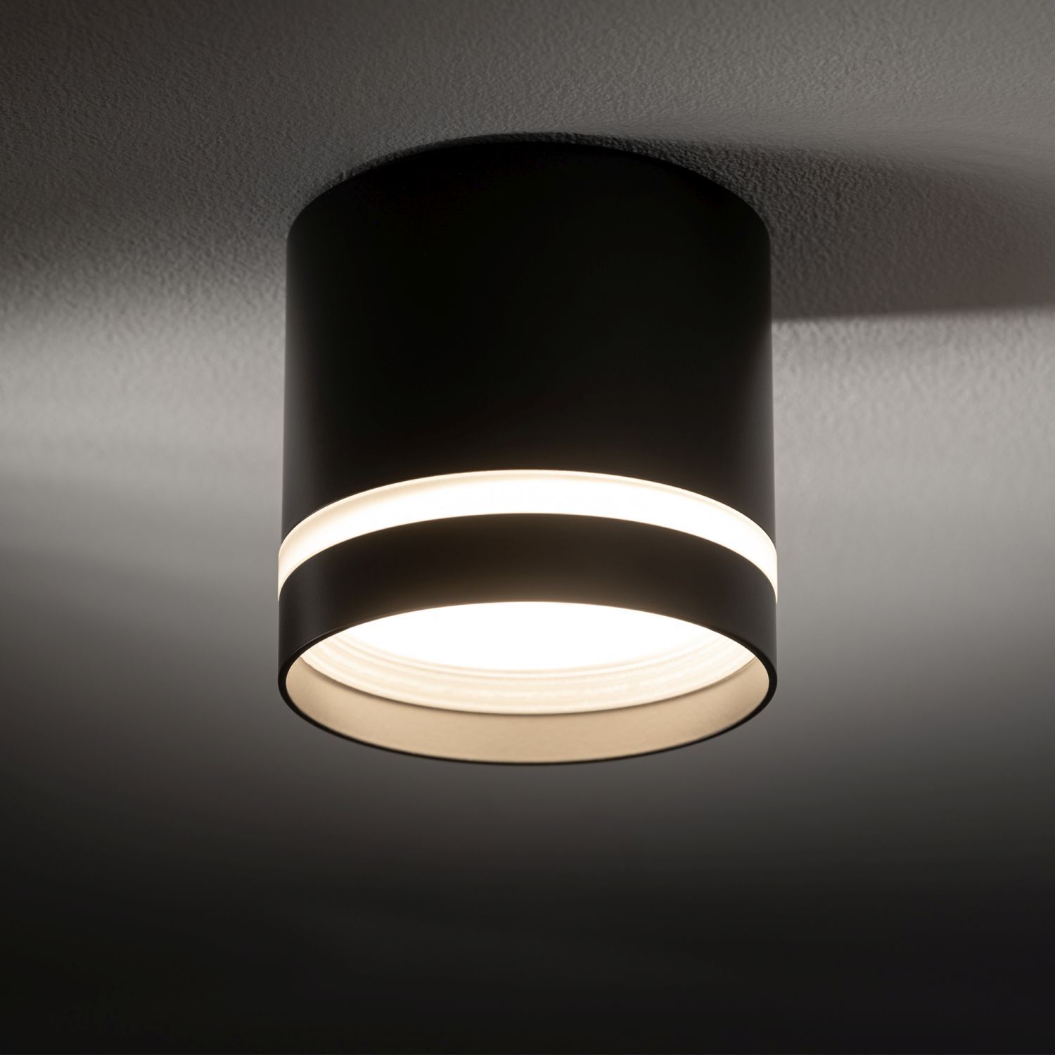 Spot Decke Schwarz GX53 Ø 8,5 cm rund H: 8,3 cm klein Metall
