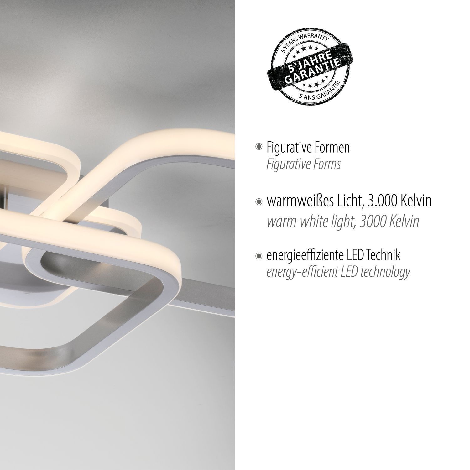 LED Deckenlampe Metall in Stahl 3000 K 4700 lm stilvoll Werbung, Plakat