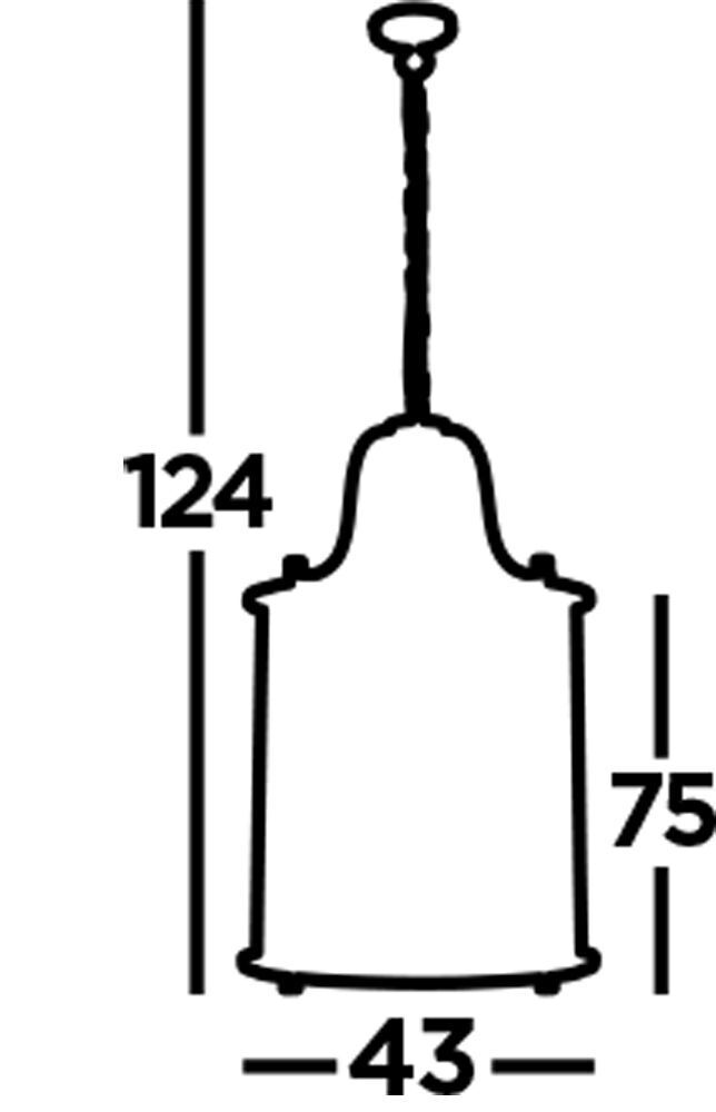 Hängelampe Glas Metall Ø 43 cm H: max. 1,5 m verstellbar