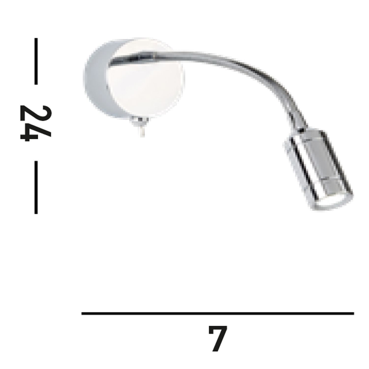 LED Wandspot mit Schalter Flexarm Metall in Chrom 66 lm Drinnen, Badezimmer, Zimmer, Duscharmatur, Lampe